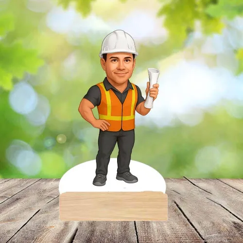 Custom MDF Engineer Standee Caricature