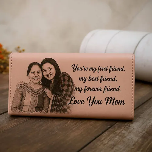 Personalized Vegan Leather Sketch Wallet for Mom