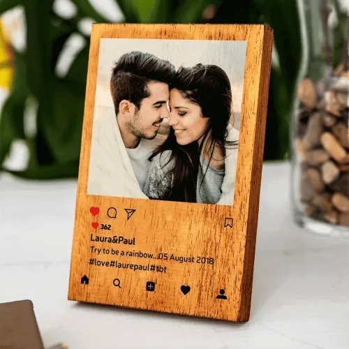 New Born Baby Hinged Wooden Photo Frame Gift Box with Personalized Picture  | Udelf