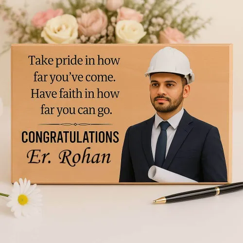 Engineer Graduation Wooden Plaque with Photo