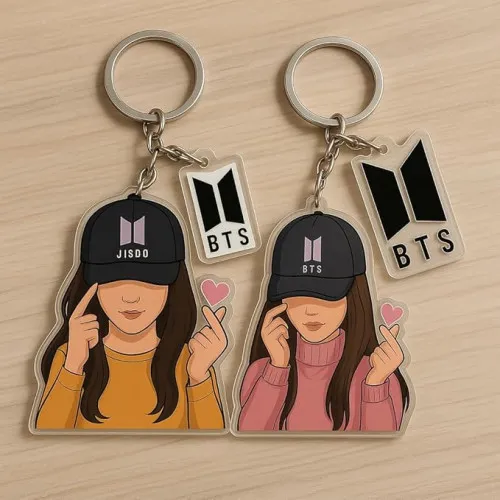 BTS Girl Keychain Set of 2