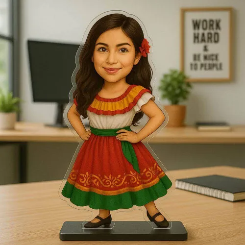 Customized Girl in frock Caricature