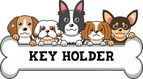 Dog's Wooden Key Holder