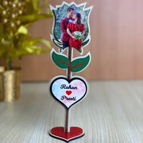 Customized Rose with photo & name for couple on valentine