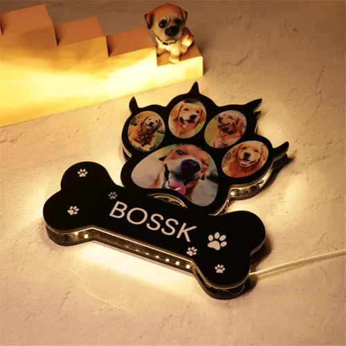 Customized Dog Paw Night Lights