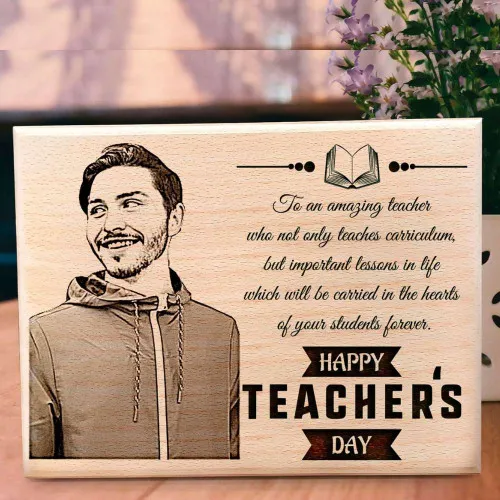 Teacher’s Day Wooden Engraved Photo Plaque