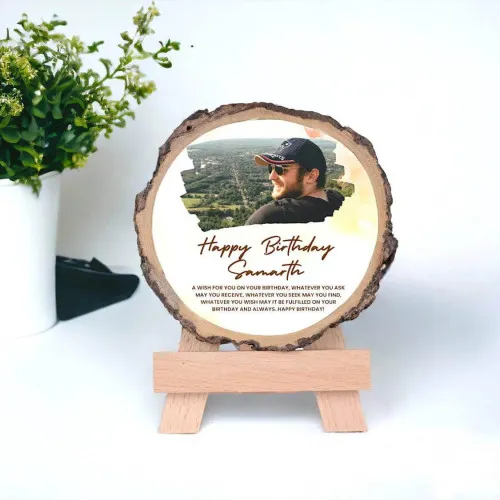 Personalized Natural Wood Color Photo Frame