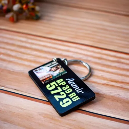 Customized Sublimation Bike & Car Number Plate Keychain With Photo