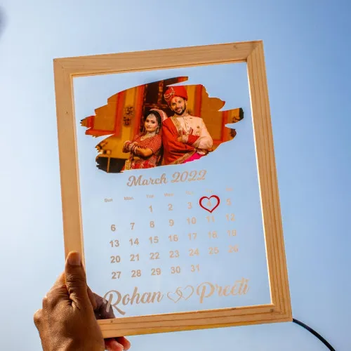 UV Printed Calendar Photo Frame for couple
