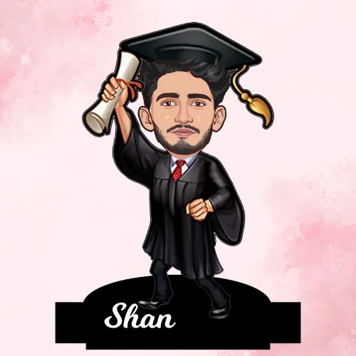 Customized Graduation Boy Caricature