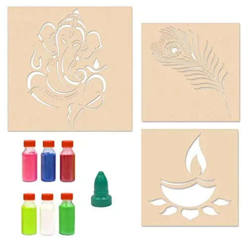 Feather with Ganesha Rangoli Stencils
