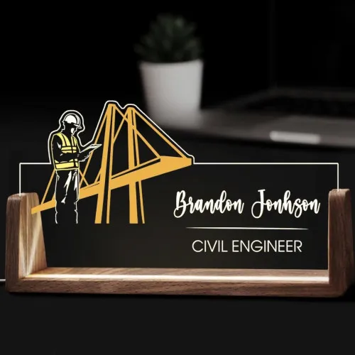 LED Acrylic Nameplate for Civil Engineer