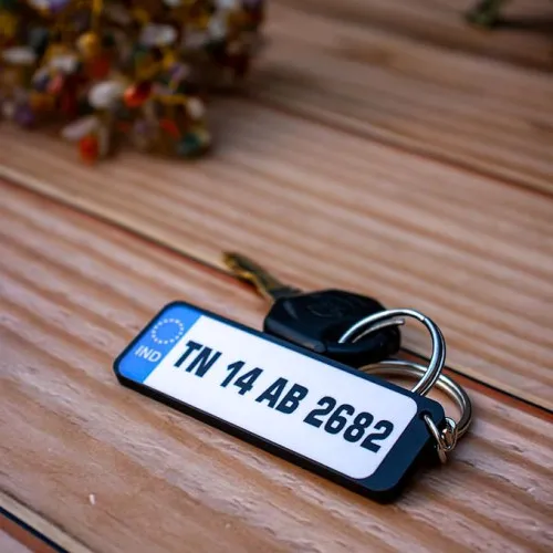 Customized Sublimation Bike & Car Number Plate Keychain