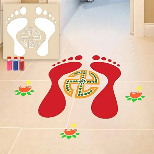 Lakshmi Charan Rangoli DIY Rangoli Stencils