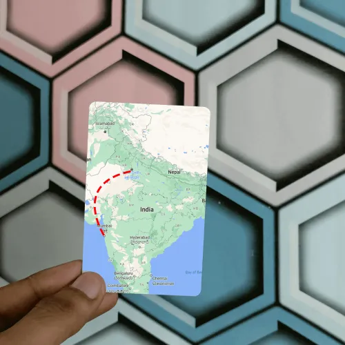 Customized Wallet Card With photo And Map For Long Distance Couple