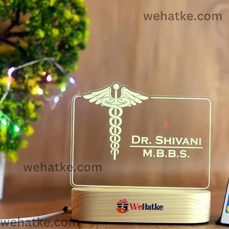 Corporate LED Acrylic Nameplate for Doctors