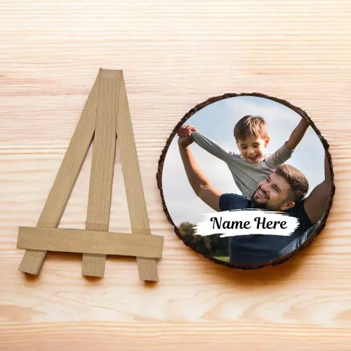 Personalized Wooden Log Frame For Dad