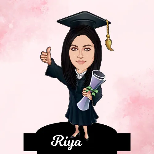 Customized Graduation Girl Caricature