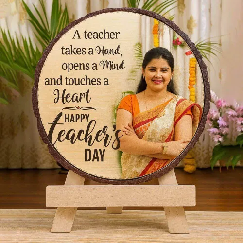 Custom Teacher’s Day Wooden Photo Plaque
