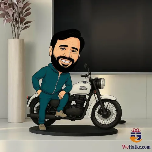Customized Royal Enfield Bullet Caricature