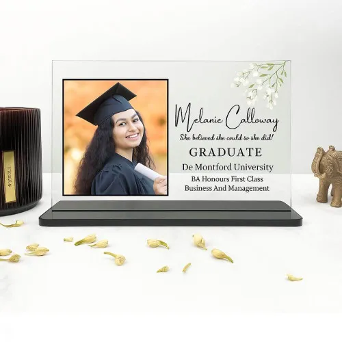 Personalized Photo and University Name Graduation Acrylic Frame Plaque