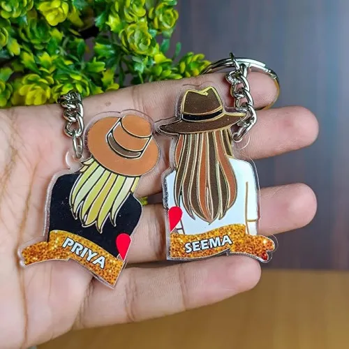 Best Friend Keychain Combo With Name