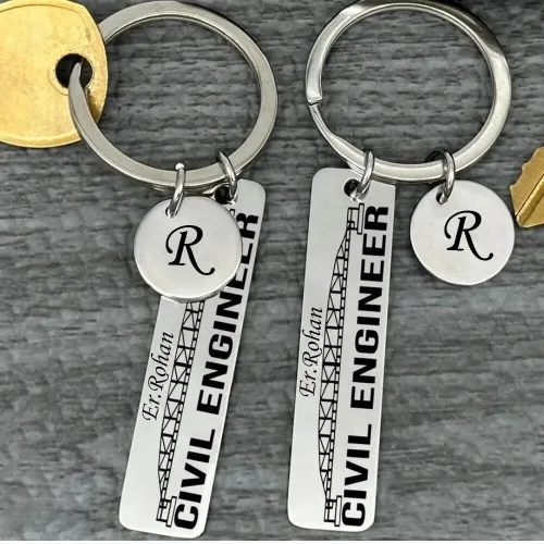 Custom Civil Engineer Metal Keychain Gift