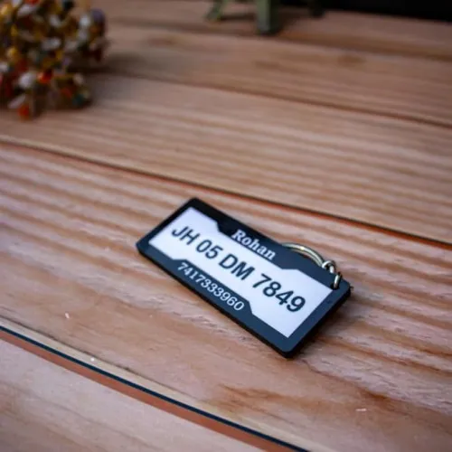 Customized Sublimation Bike & Car Number Plate Keychain