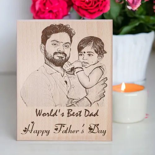 Wooden Engraved Father’s Day Photo Frame