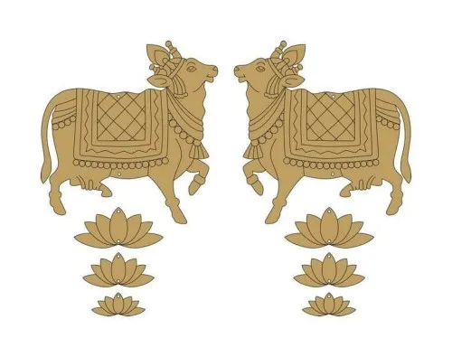 Pre Marked MDF Cow and Lotus