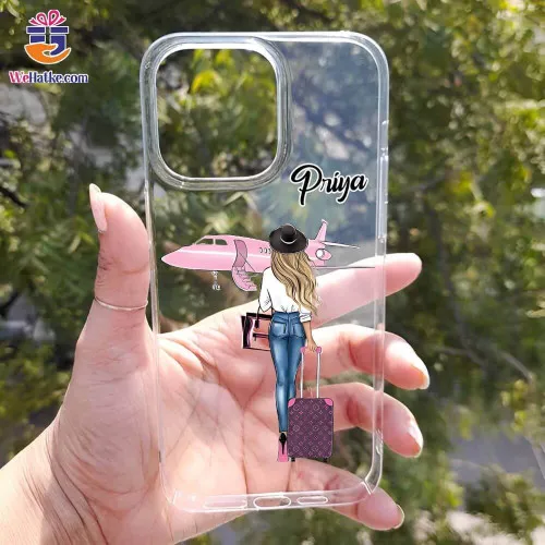 Customized Back Case For Girl Traveling On Airplane