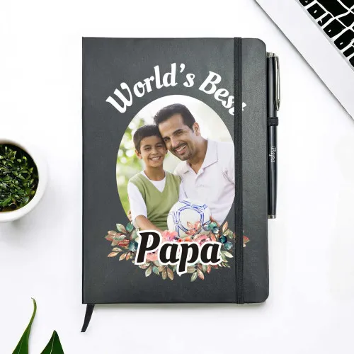 Customized Photo Dairy & Name Pen For Dad