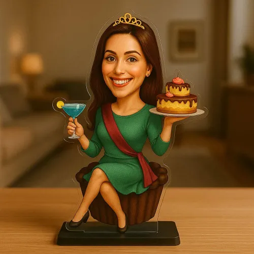 Customized Birthday Queen Caricature