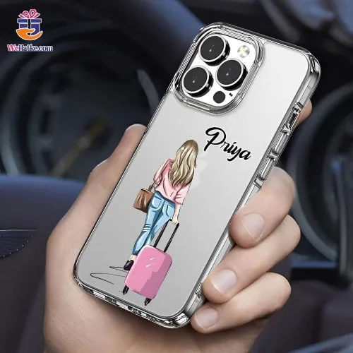 Customized Back Case For Girl Traveling With pink Bag