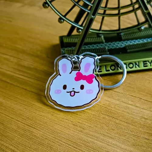 Cute rabbit acrylic keychain