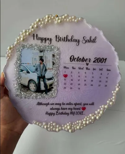 Resin Birthday Photo Frame with Calendar