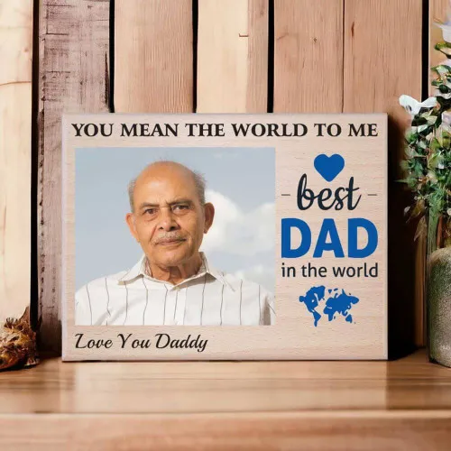 Personalized Wooden Photo Frame Gift for Dad