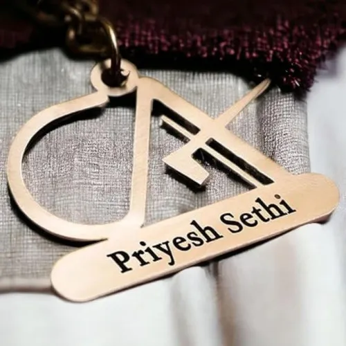 CA Logo Metal Keychain With Name Engrave