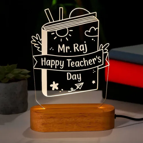 Custom LED Acrylic Lamp for Teacher