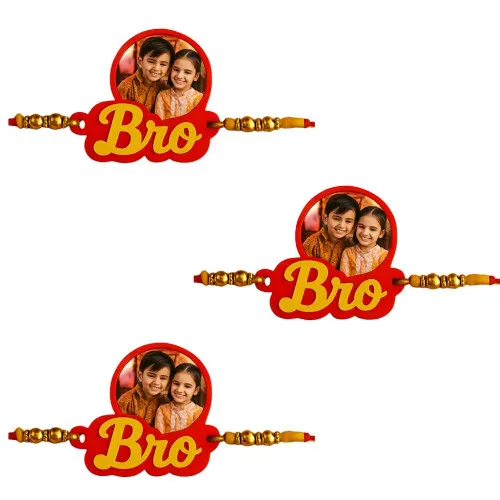 Combo of 3 Customized Photo Rakhi for Raksha Bandhan
