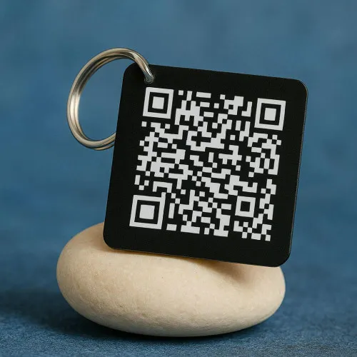 Custom MDF Photo & QR Code Keychain