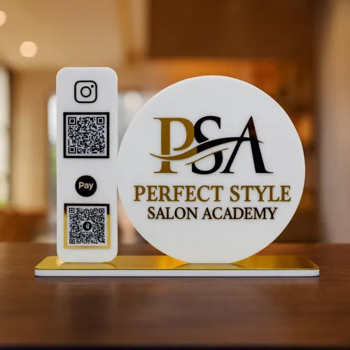 Custom Acrylic QR Code Stand with Logo for Shops & Cafes