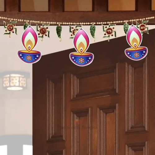 Paper Hanging Deepak for Diwali Decoration Pack Of 10