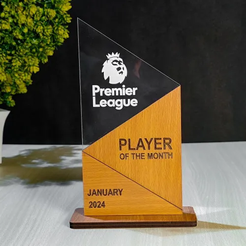 Corporate Wooden & Acrylic Trophy – Player of the Month Award