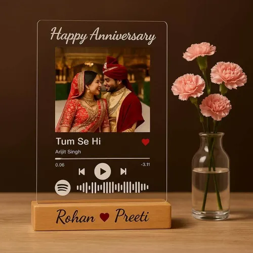 Spotify Acrylic Plaque with Wooden Stand